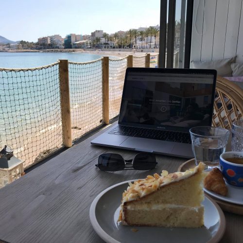 Working by the ocean